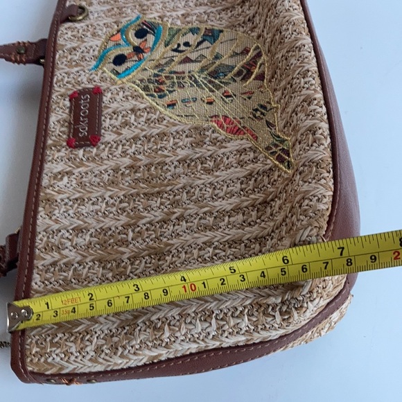 Sakroots small straw owl satchel handbag purse - Picture 13 of 15